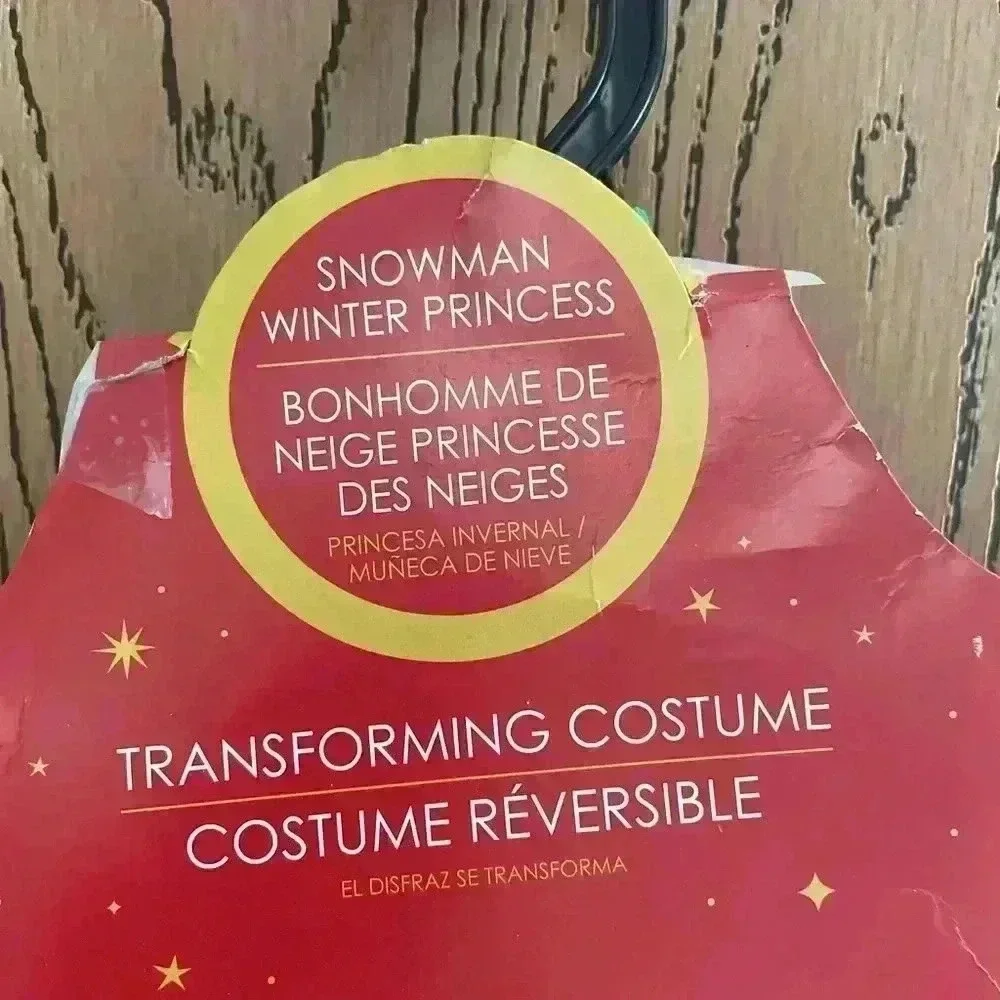 NWT SNOWMAN WINTER PRINCESS  TRANSFORMING COSTUME M 8/10 NEW